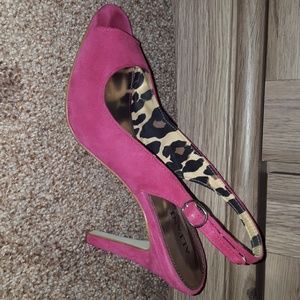 Alfani dressy pink suede sling back heel